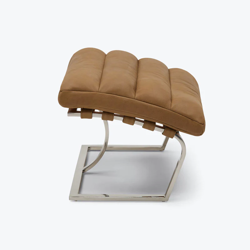 Halston Leather Ottoman - 图片 2