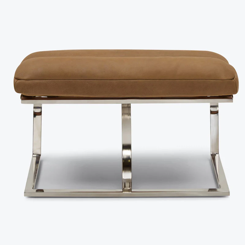 Halston Leather Ottoman - 图片 3
