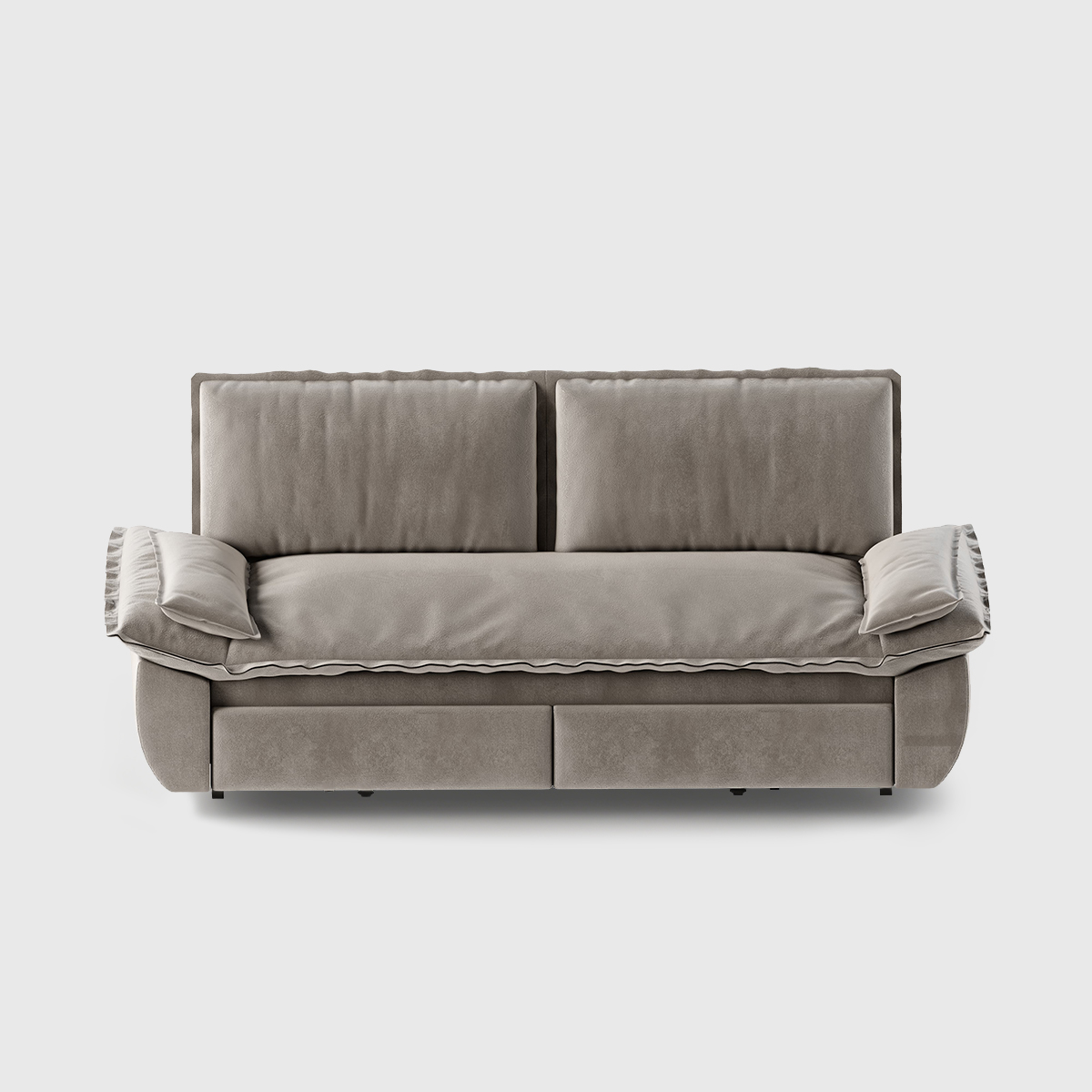 3-in-1-Convertible-Sleeper-Sofa (1) Modular gray velvet sofa bed with convertible sectional design, shown in both sofa and bed configurations for flexible living spaces