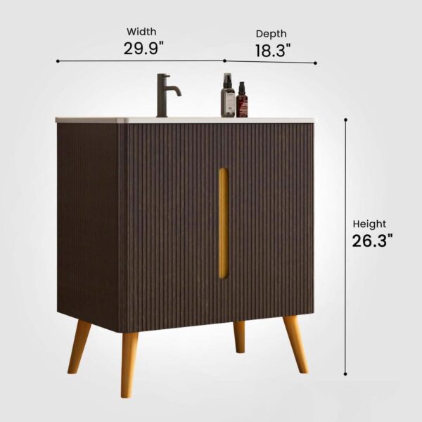 30-Brushed -Black Oak-Bathroom Vanity -Sink (5)