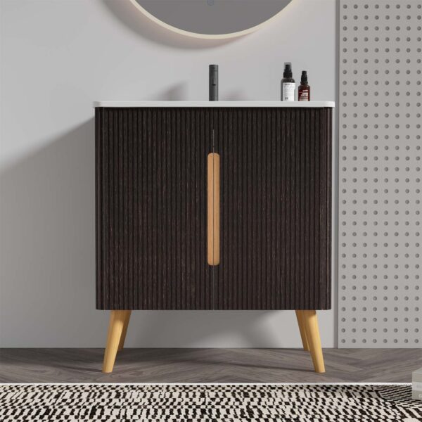 30-Brushed -Black Oakt -Bathroom Vanity -Sink (2)