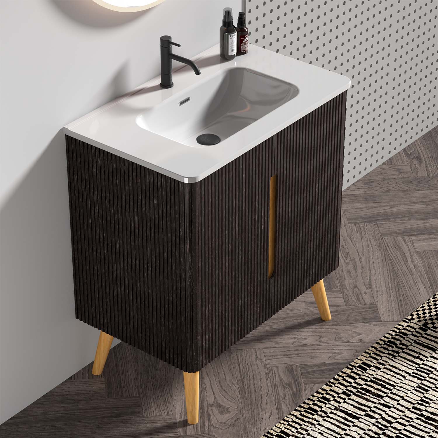 30-Brushed -Black Oakt -Bathroom Vanity -Sink (3)
