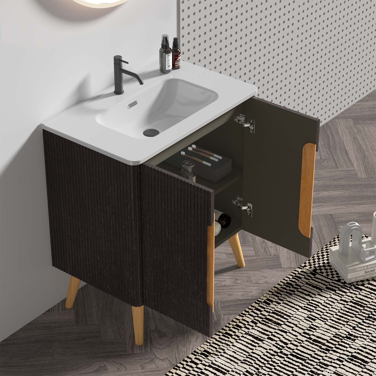 30-Brushed -Black Oakt -Bathroom Vanity -Sink (4)