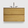 30 inch natural oak bathroom vanity with ceramic sink - floating design for modern space