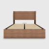 Lift Up Storage King Bed Frame with Headboard, Wooden Corrugated Curved Lines