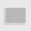 Aluminum alloy bathroom mirror cabinet with LED strip light, defogging function, multi-door design and rounded anti-collision corners
