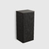 Striped brushed black oak floating bathroom side cabinet - wall-mounted storage cabinet for small spaces. This pre-assembled bathroom cabinet features curved safety edges, push-open door, and 2 adjustable shelves for flexible storage. Made of durable MDF and plywoods, it’s scratch and water resistant, with stylish striped texture that elevates bathroom decor. Perfect for organizing everyday bathroom essentials in compact apartments or powder rooms.