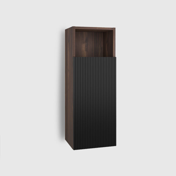 Bathroom Side Cabinet black & walnut bathroom floating side cabinet wall-mounted storage cabinet for small space