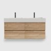 48 inch floating bathroom vanity (2×24inch), double Rough Oak drawers + DTC silent soft-closing system
