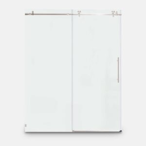 sliding shower door frameless glass brushed nickel hardware towel bar handle drop shipping