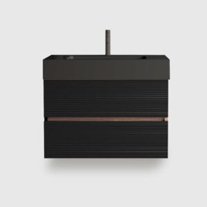 Walnut 30 bathroom vanity with sink, floating design + E0 water-based lacquer for water resistance