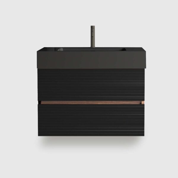 Walnut 30 bathroom vanity with sink, floating design + E0 water-based lacquer for water resistance