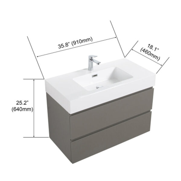 Gray-Bathroom Vanity with Sink