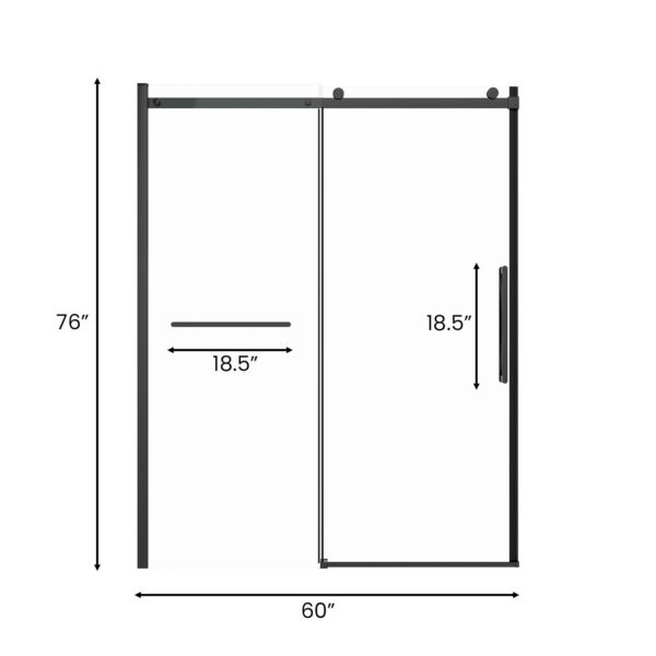 Sliding Shower Door, 8mm Frameless Glass Shower Door with Matte Black Hardware (4)