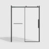 sliding shower door 8mm frameless glass matte black hardware towel bar handle drop shipping