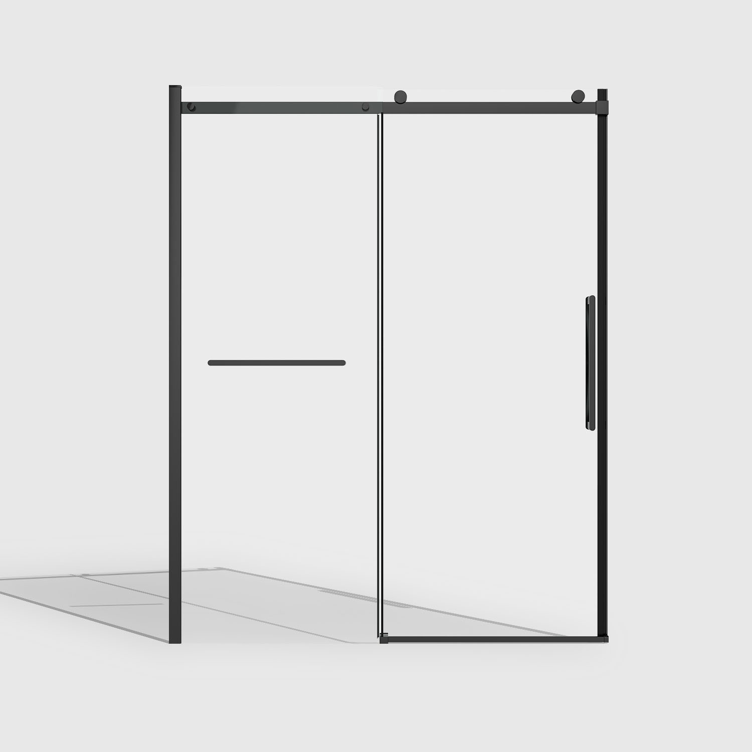 Sliding Shower Door, 8mm Frameless Glass Shower Door with Matte Black Hardware (5) sliding shower door 8mm frameless glass matte black hardware towel bar handle drop shipping