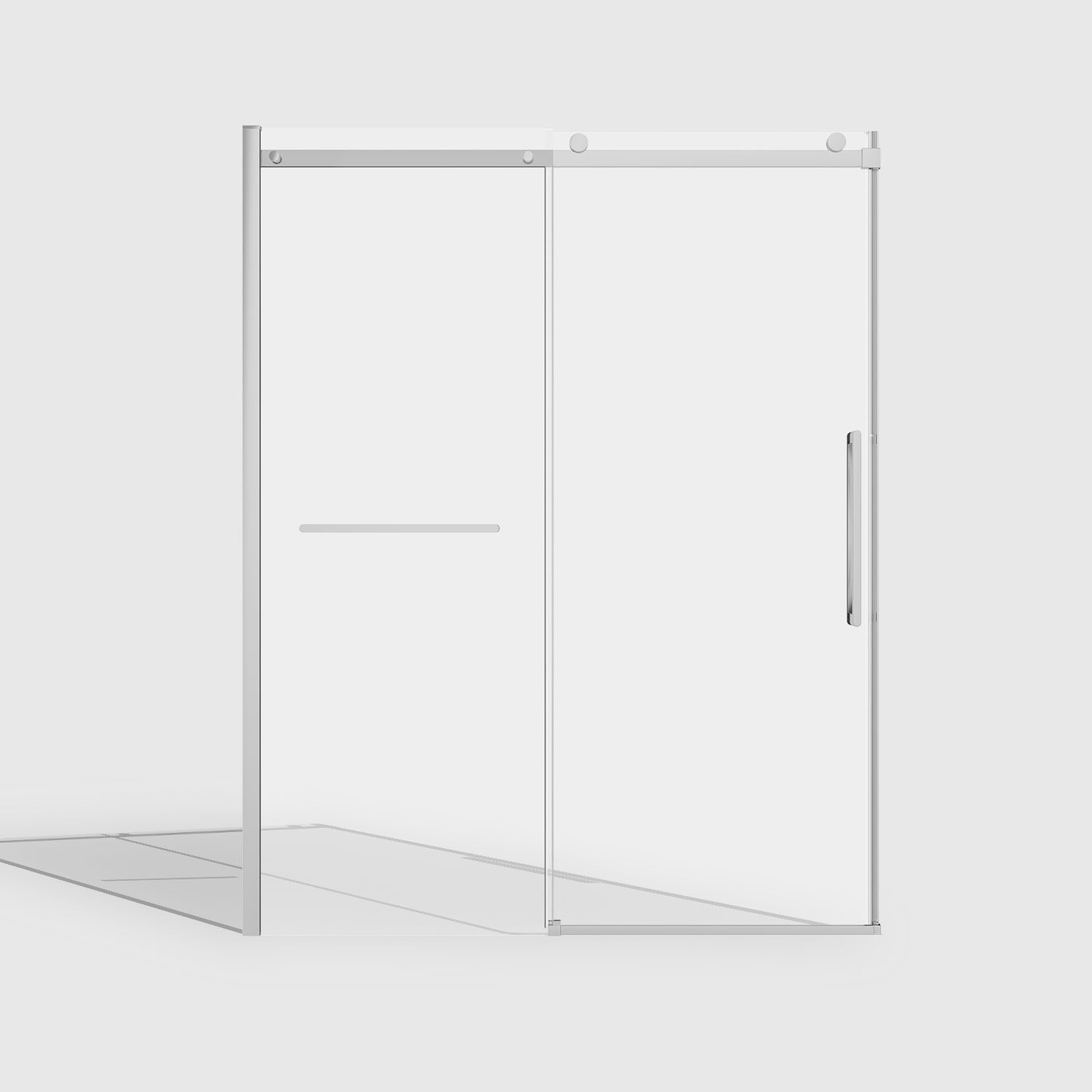 frameless sliding shower door 60x72 8mm tempered glass SGCC chrome matte black