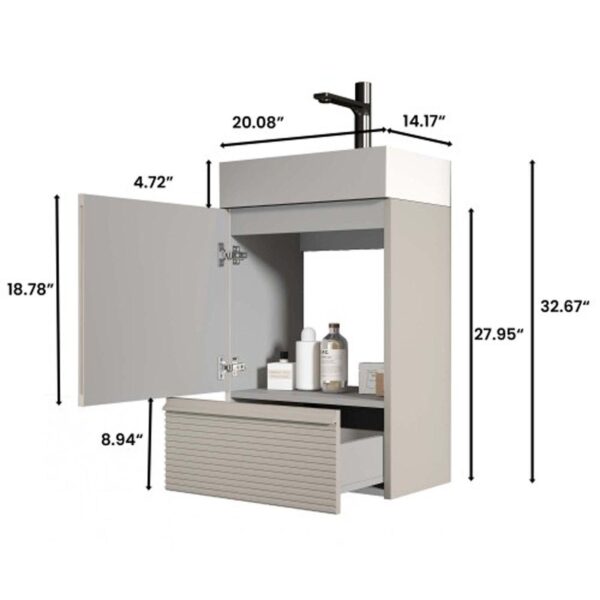 Striped Cashmere Grey -Bathroom Vanity -Ceramic Sink- Freestanding Bathroom Cabinet-Modern Bathroom (1)