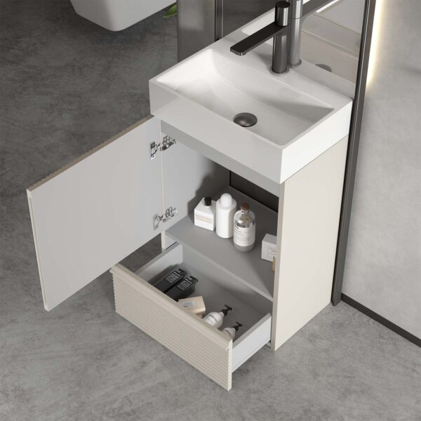 Striped Cashmere Grey -Bathroom Vanity -Ceramic Sink- Freestanding Bathroom Cabinet-Modern Bathroom (3)