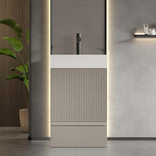 Striped Cashmere Grey -Bathroom Vanity -Ceramic Sink- Freestanding Bathroom Cabinet-Modern Bathroom (4)