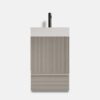 20 inch freestanding bathroom vanity striped cashmere grey DTC soft-closing rails easy assembly ceramic sink