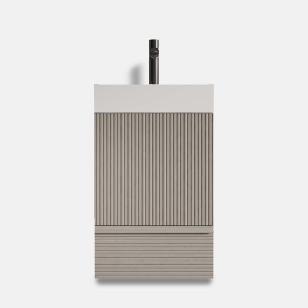 Striped Cashmere Grey -Bathroom Vanity -Ceramic Sink- Freestanding Bathroom Cabinet-Modern Bathroom (5) 20 inch freestanding bathroom vanity striped cashmere grey DTC soft-closing rails easy assembly ceramic sink