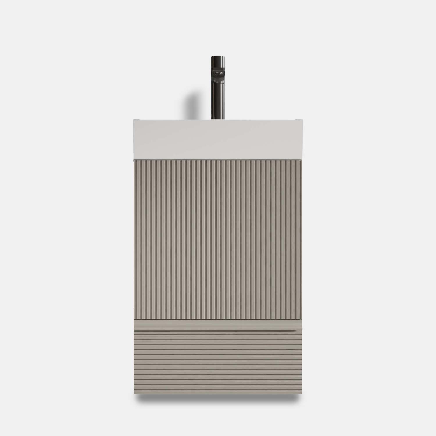 Striped Cashmere Grey -Bathroom Vanity -Ceramic Sink- Freestanding Bathroom Cabinet-Modern Bathroom (5) 20 inch freestanding bathroom vanity striped cashmere grey DTC soft-closing rails easy assembly ceramic sink