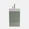 20 inch light green striped bathroom vanity with white ceramic sink freestanding modern