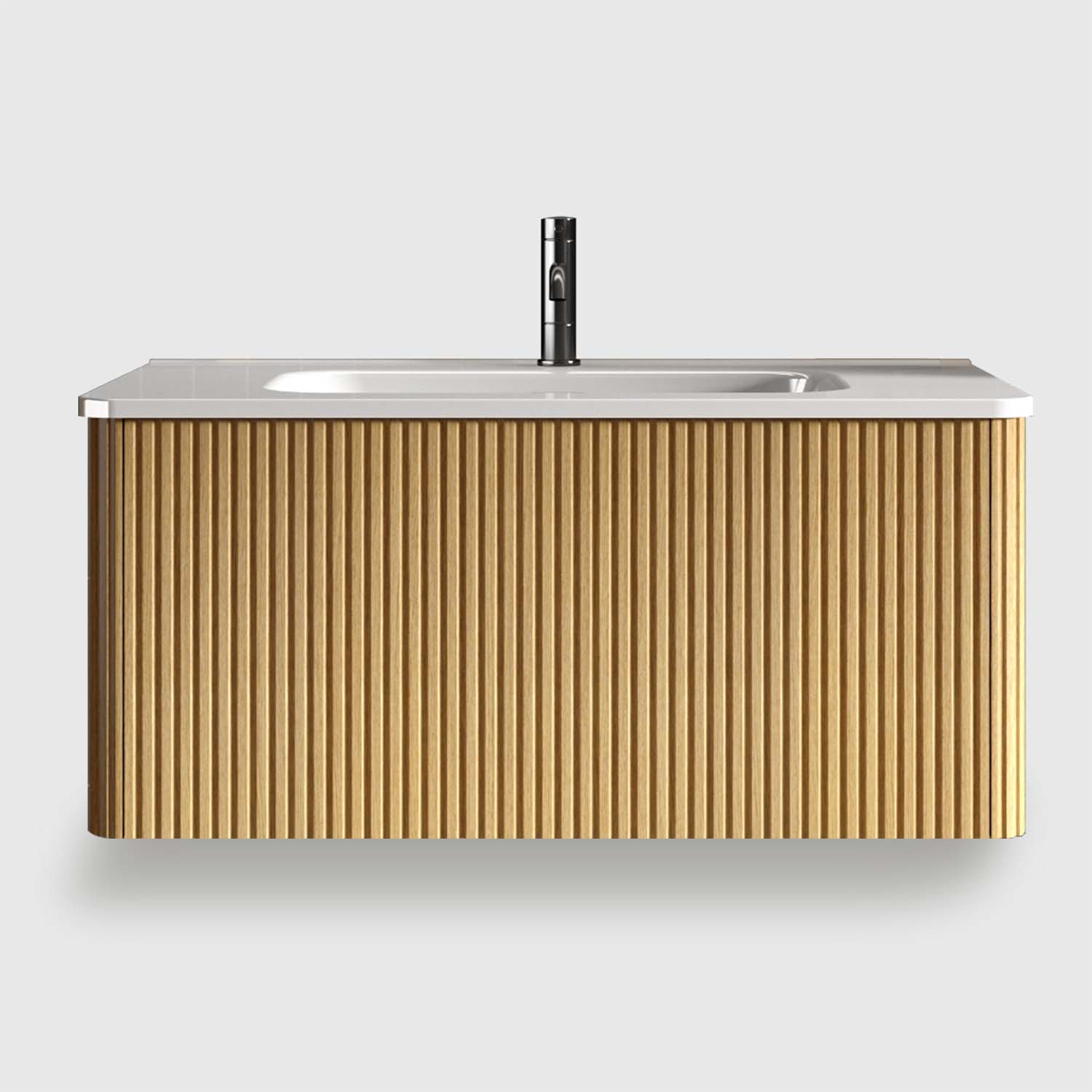 Striped Natural -Oak Bathroom Vanity-White Artificial Stone Basin (4) 36 inch floating bathroom vanity - where modern style meets functionality. This bathroom vanity with sink features a striped oak finish that complements any modern bathroom decor. Pre-assembled for convenience, it includes a easy-to-clean ceramic sink and spacious drawer.