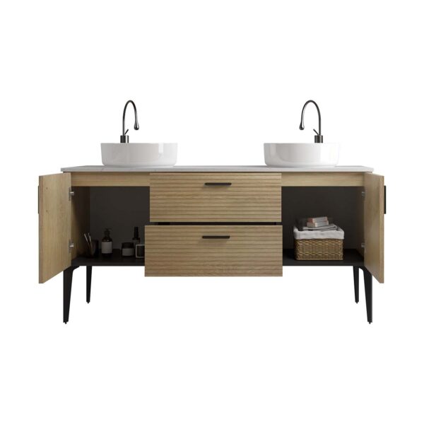 Striped Natural -Oak Bathroom Vanity with Ceramic Sink-Freestanding Bathroom Vanity -Modern Bathroom (1)