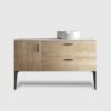 48 inch striped natural oak freestanding bathroom vanity with sink modern design