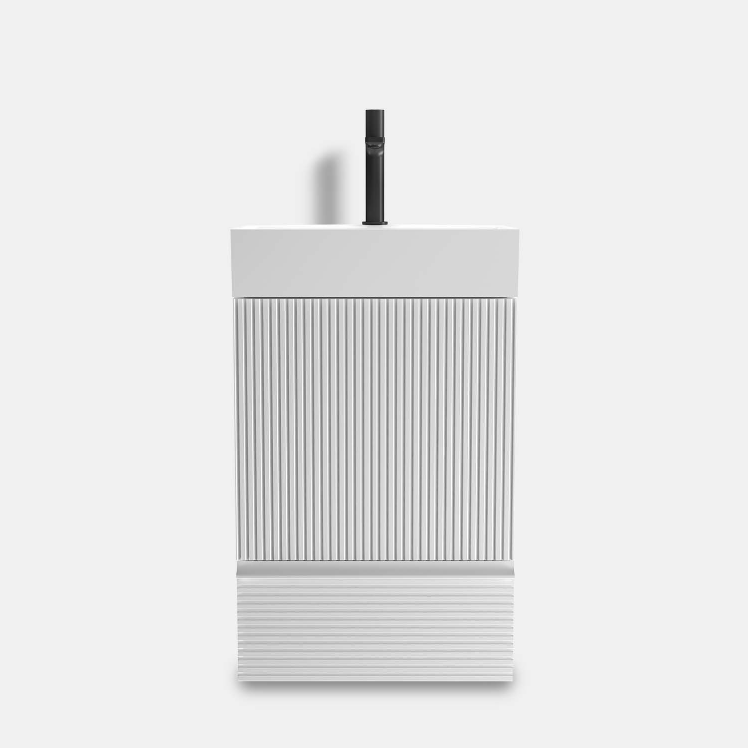 20 inch striped velvet white bathroom vanity with white ceramic sink freestanding modern