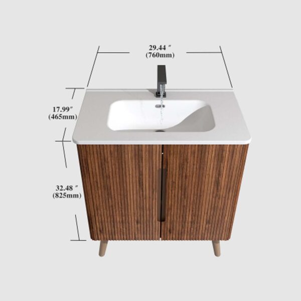 Striped-Walnut -Bathroom Vanity -Sink (3)