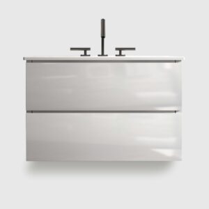 30 inch floating bathroom vanity with three faucet holes - pre-assembled design for bathroom