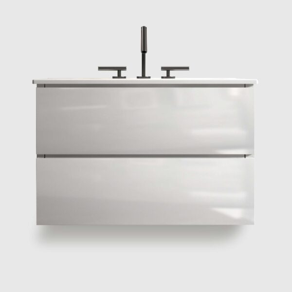 30 inch floating bathroom vanity with three faucet holes - pre-assembled design for bathroom