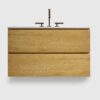 36 inch natural oak floating bathroom vanity with sink - large storage for master bathroom