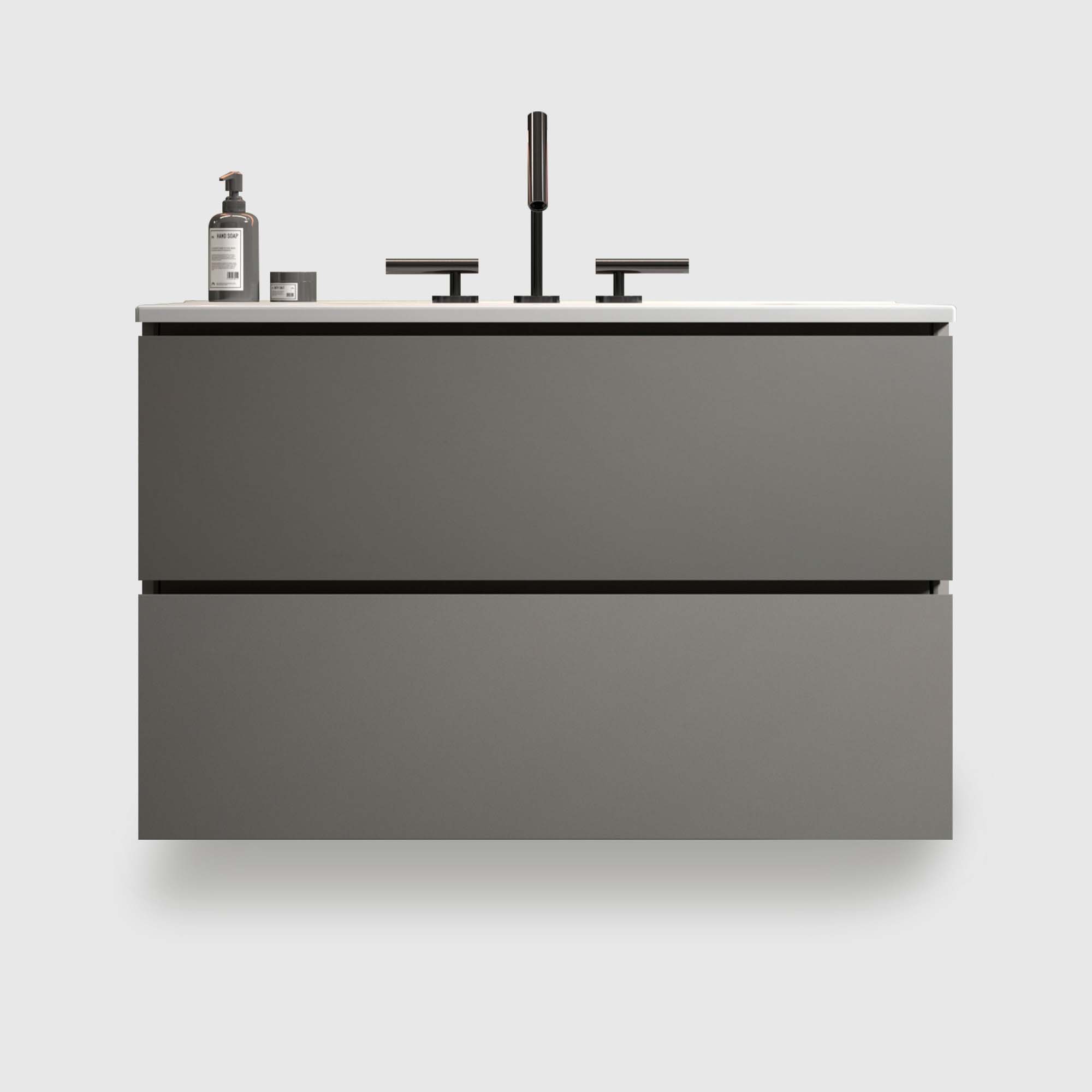 30 inch space grey bathroom vanity with sink - E1 grade eco-friendly construction