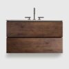 36 inch walnut floating bathroom vanity with sink - large storage for master bathroom