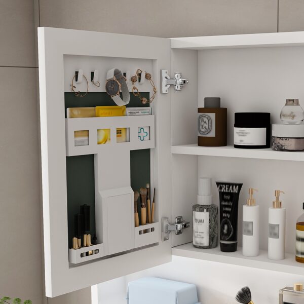 Wall-Mounted-Bathroom-Mirror-Cabinet-with-LED-Lights, Anti-Fog & Explosion-Proof, Touch-Control-Medicine-Cabinet, 3-Color-Lighting (22)