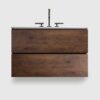 30 inch pre-assembled walnut bathroom vanity - E1 grade boards & handle-free design