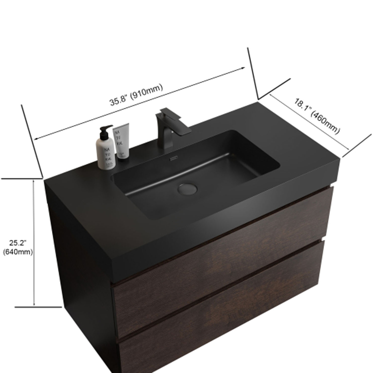 Walnut-Bathroom Vanity with Sink (1)