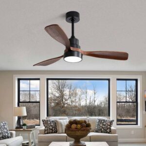 Energy-efficient 48 inch reversible DC motor ceiling fan with remote for year-round comfort