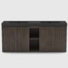 Modern 72" Double Sink Vanity with Black Stone Countertop, Soft-Close Hinges & Spacious Storage