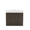 GALAN 36 Inch Freestanding Winston Walnut Bathroom Vanity with Single Sink, White Engineered Stone Top, Soft-Closing Fluted Doors, Adjustable Shelf and Open Side Storage