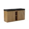 GALAN 60" Smoked Bathroom Vanity with Black Integrated Double Sink & Fluted Oak Cabinet Doors