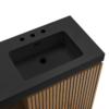 GALAN 60" Smoked Bathroom Vanity Close-Up, Black Integrated Sink with Overflow & Pre-Drilled Holes